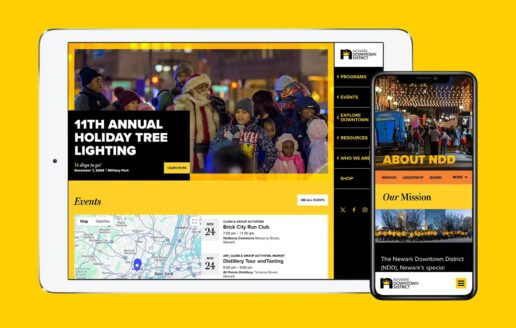 Newark Downtown Tablet and mobile screens